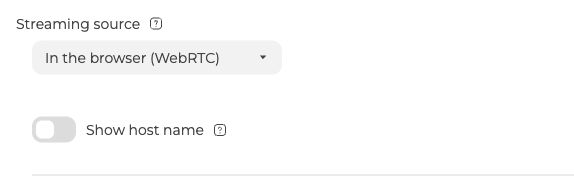 Die ausgeschaltete Einstellung „Moderatorname anzeigen“ in den Webinar-Einstellungen