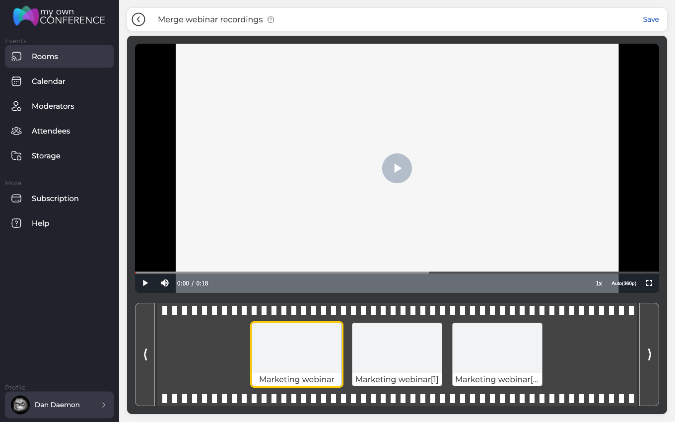 The merge screen, with the player above and the fragments as a strip of cards below it