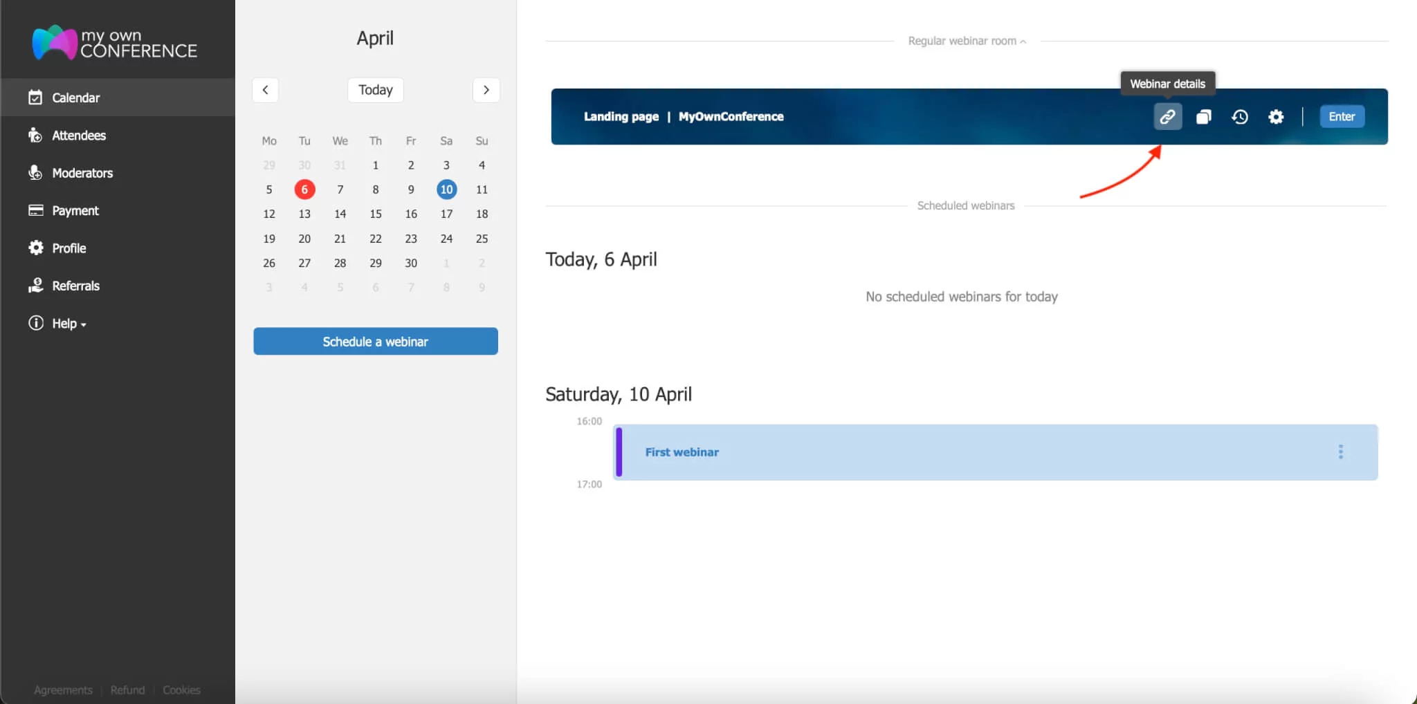 Share links to the webinar