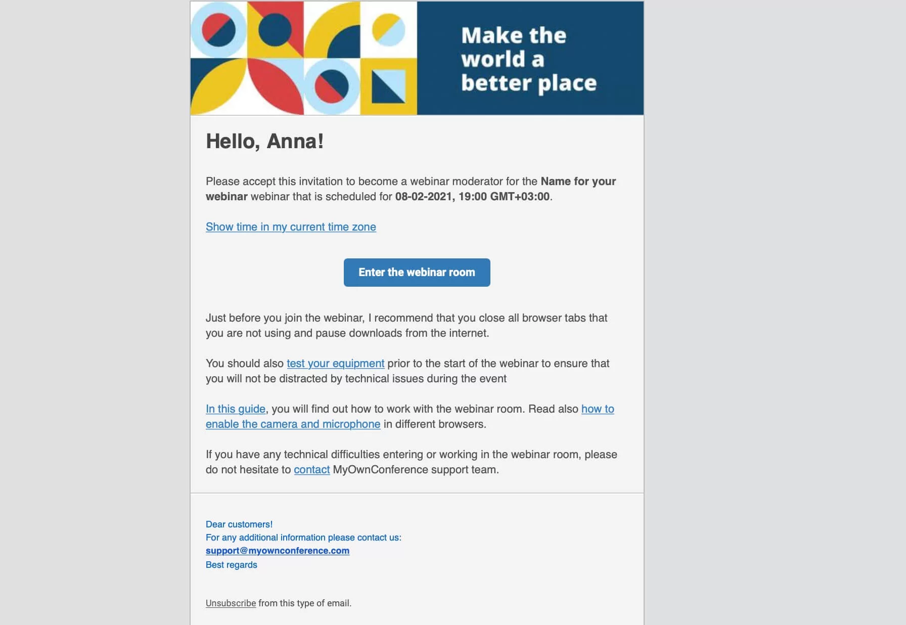 Sample webinar invitation layout designed to attract more participants and boost engagement