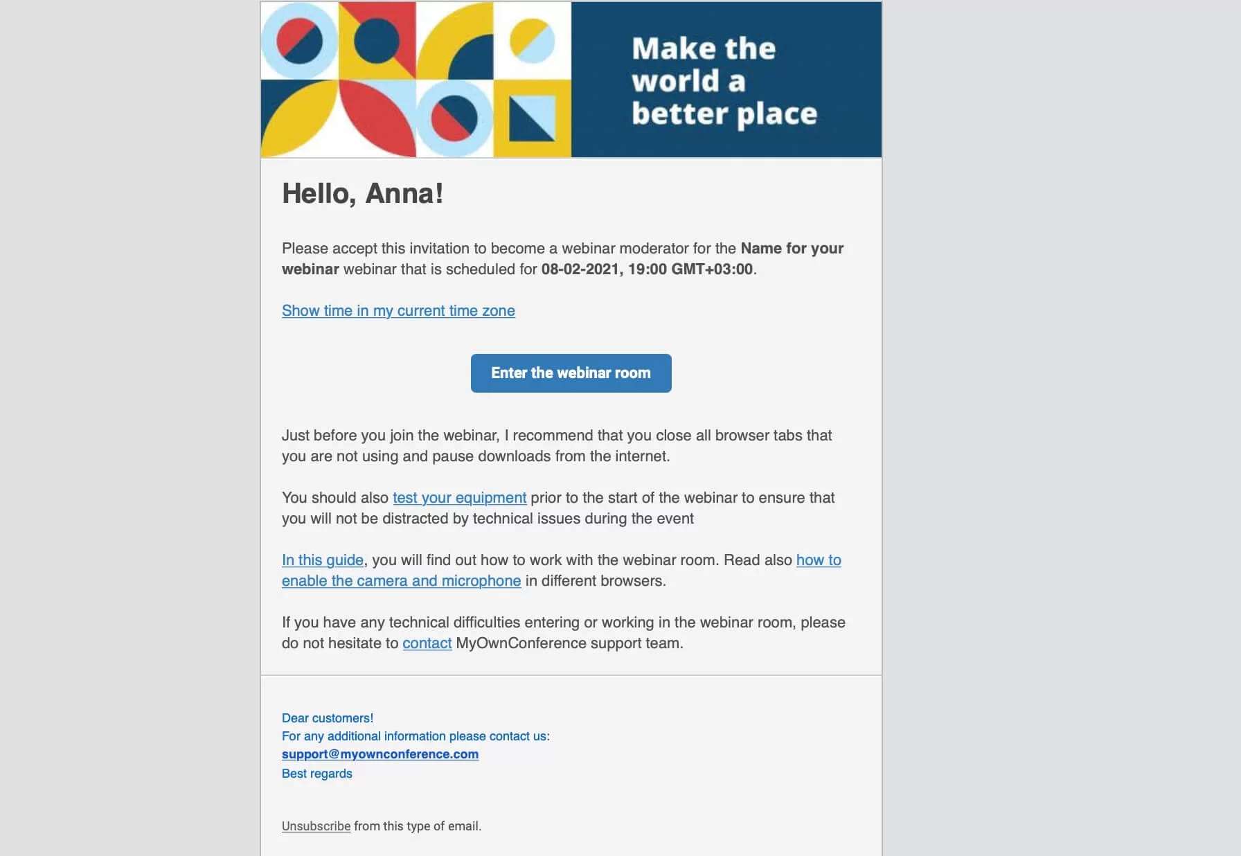 Sample webinar invitation layout designed to attract more participants and boost engagement