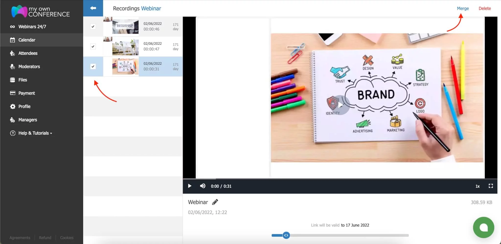 Choose a few webinar recordings