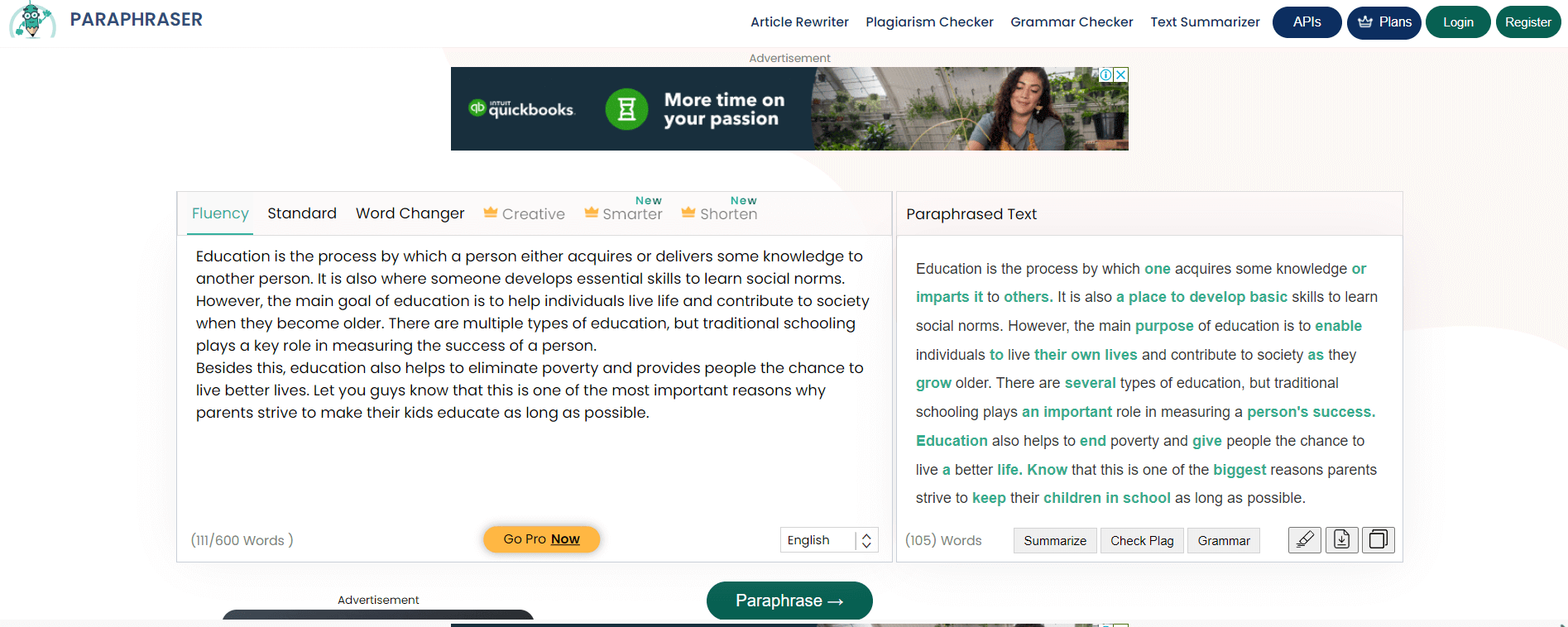 Paraphraser.io is an AI-based tool