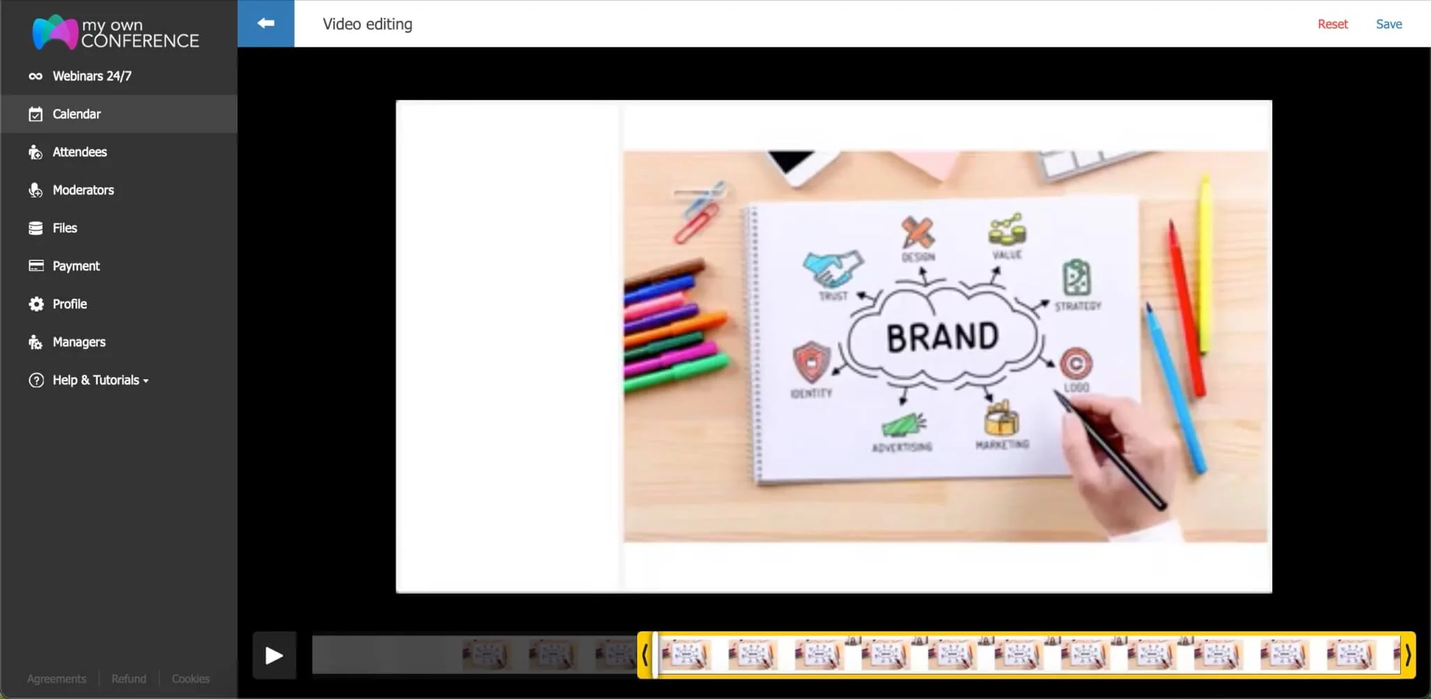 Webinar recording trimming process