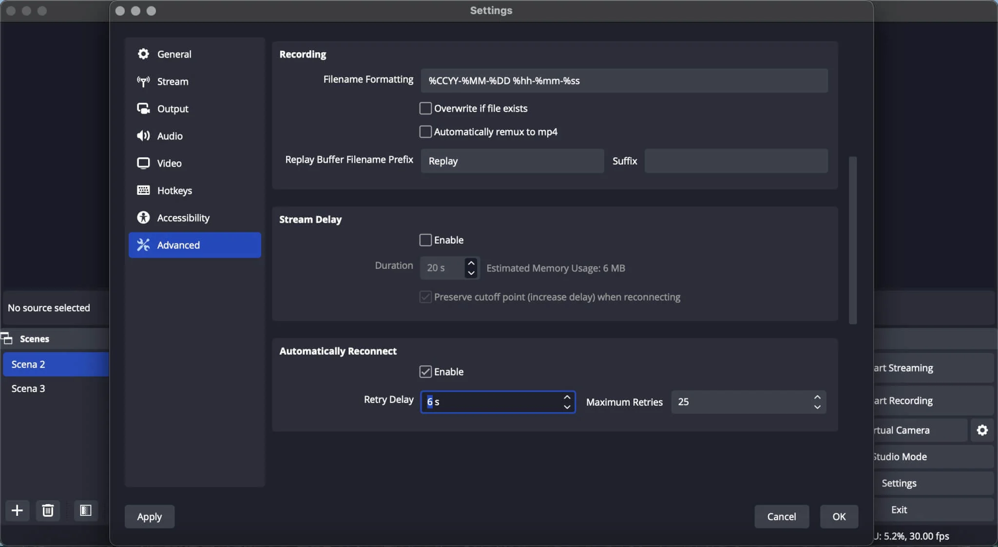 Configure stream delay to improve quality