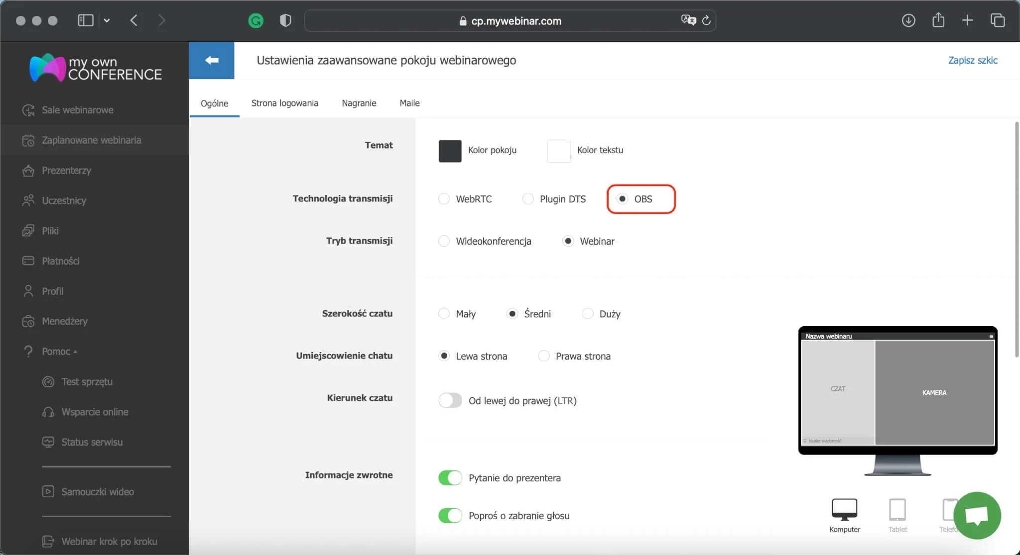 Łączenie OBS Studio z platformą webinarową bez trudnych konfiguracji