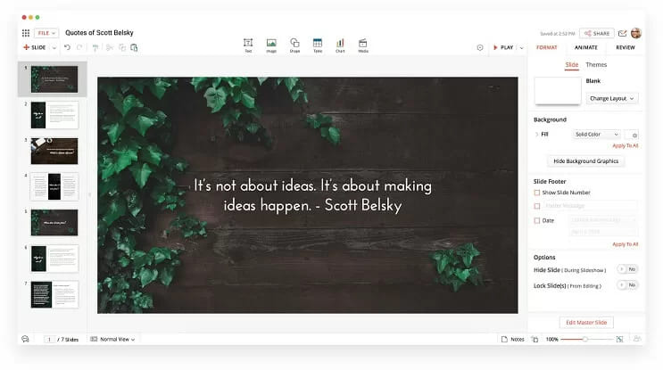 Zoho Show для создания презентаций