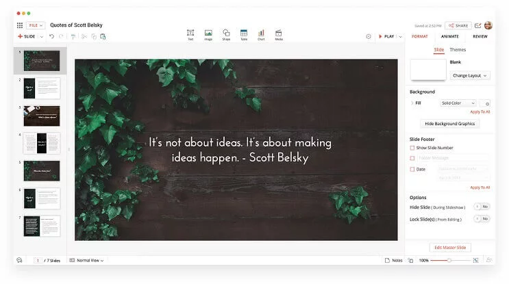 Zoho для створення презентацій