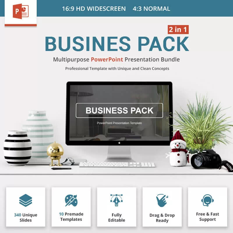 Шаблон Business Pack для презентации портфолио