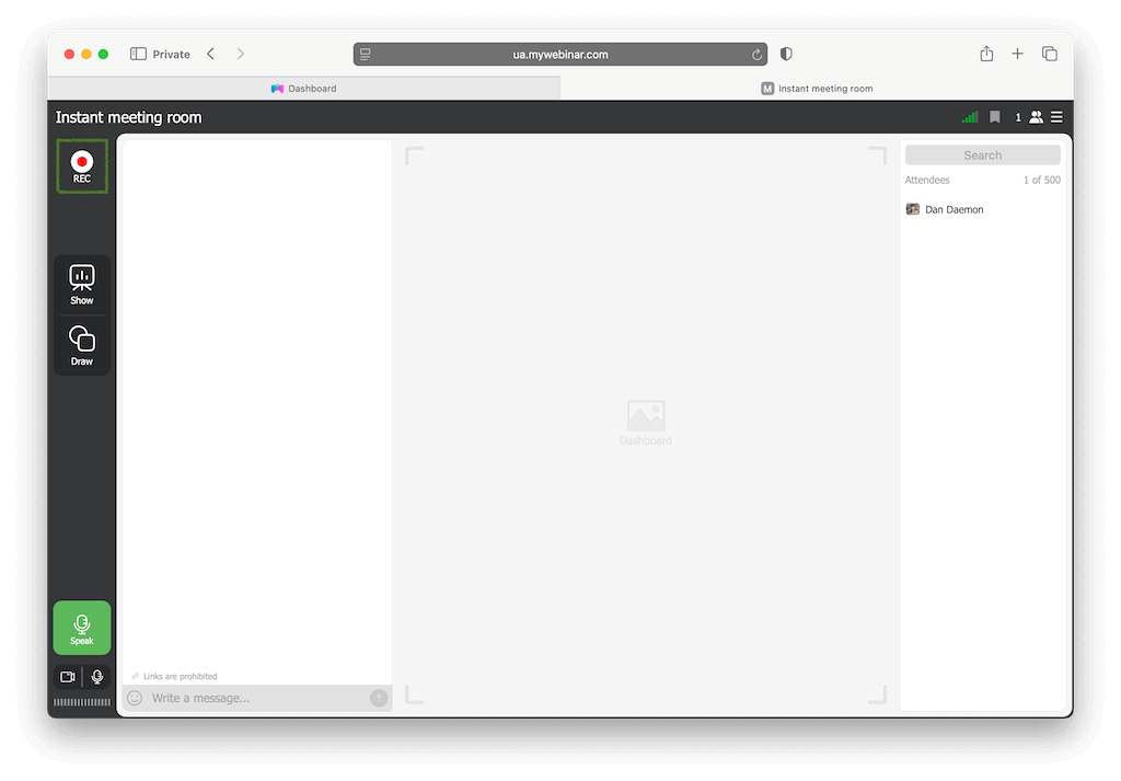 Кнопка записи вебинара