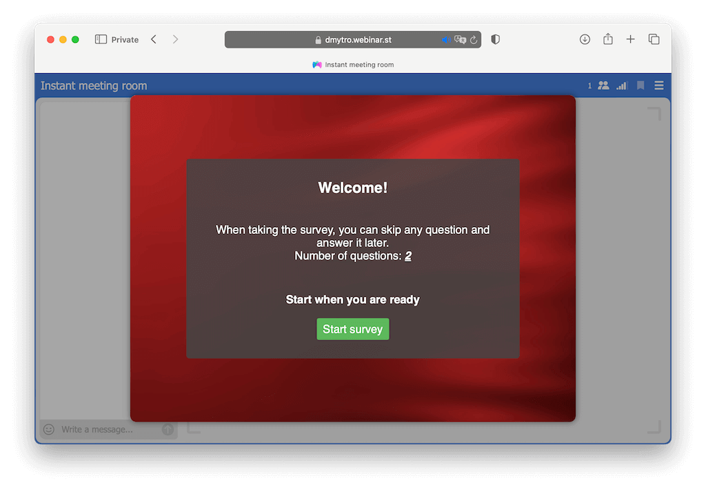 Post-webinar survey launch for effective follow-up.
