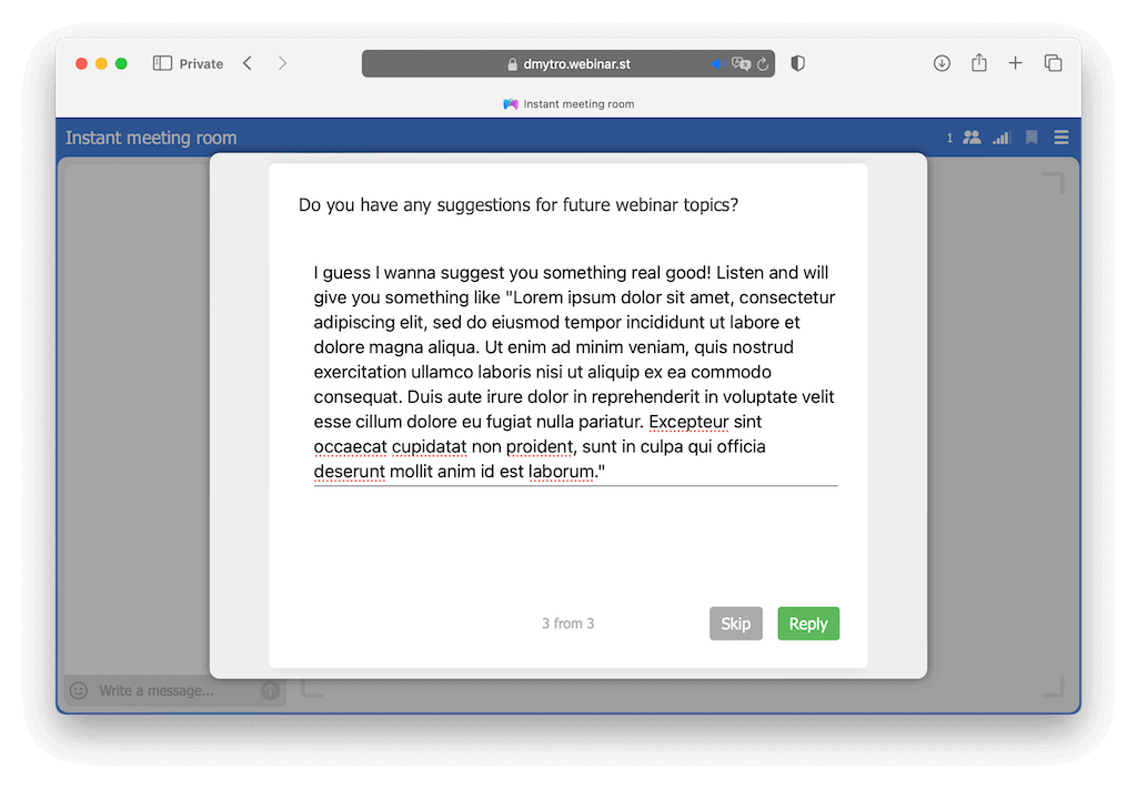 Follow-up with a single-choice question.
