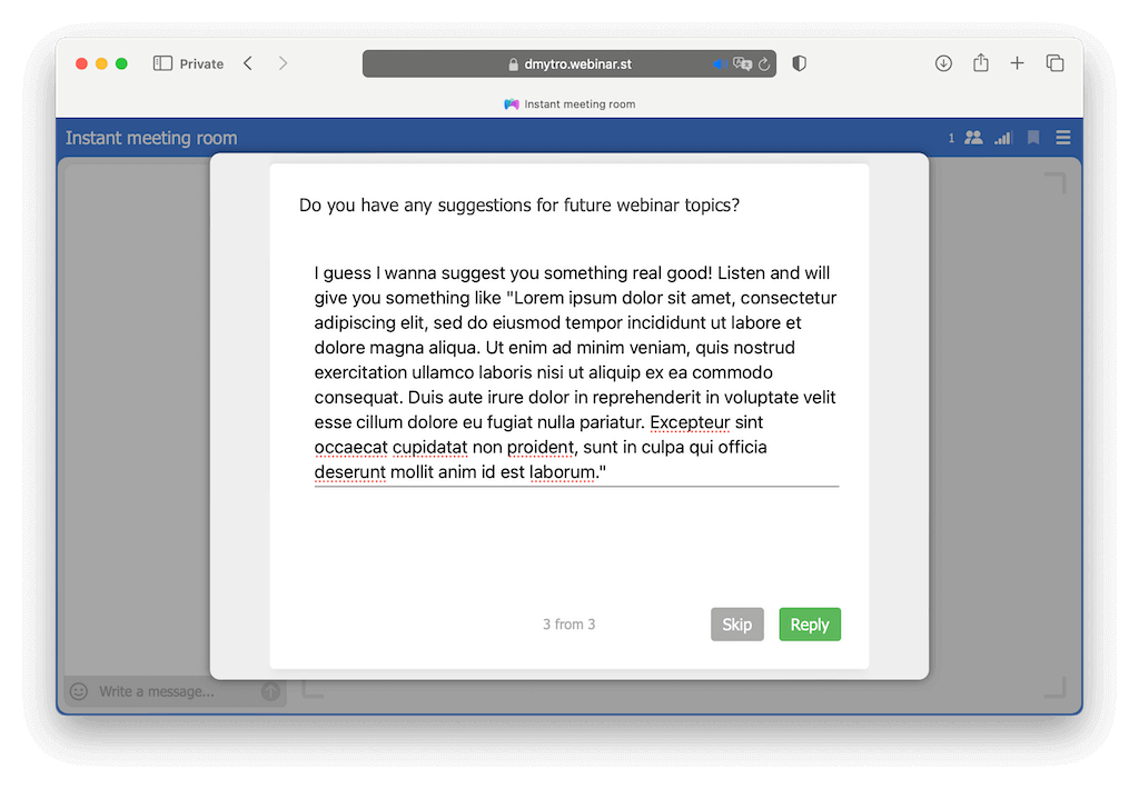 Follow-up with a single-choice question.