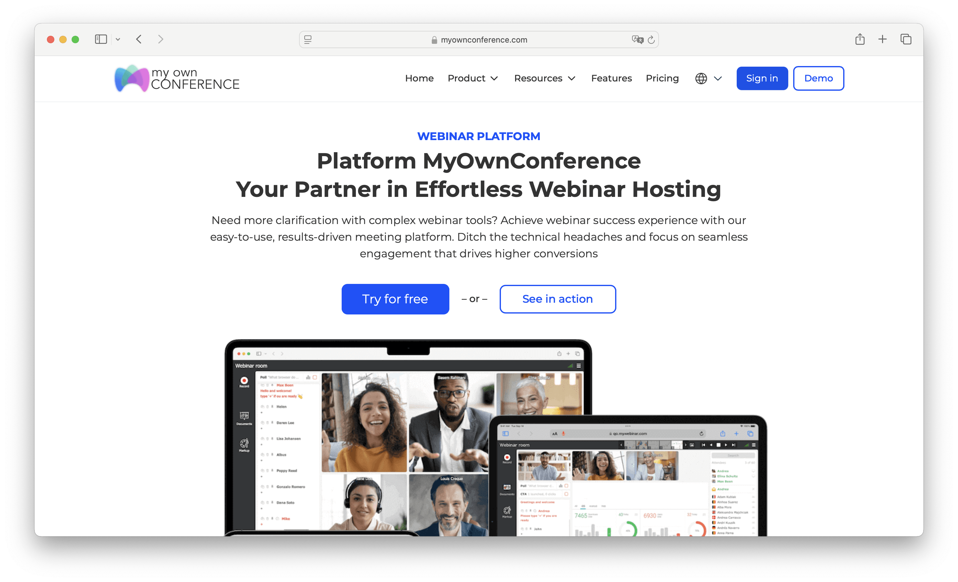 Платформа для відеоконференцій MyOwnConference