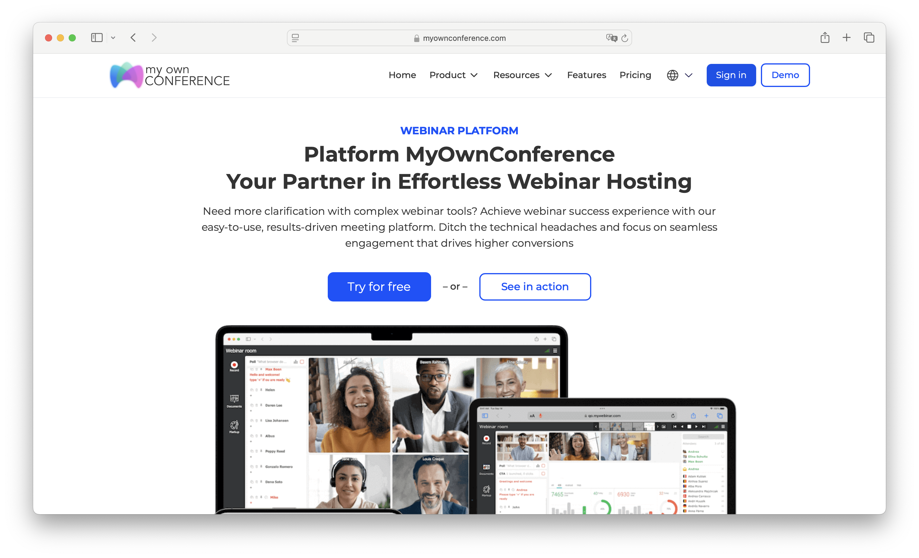 Платформа для відеоконференцій MyOwnConference