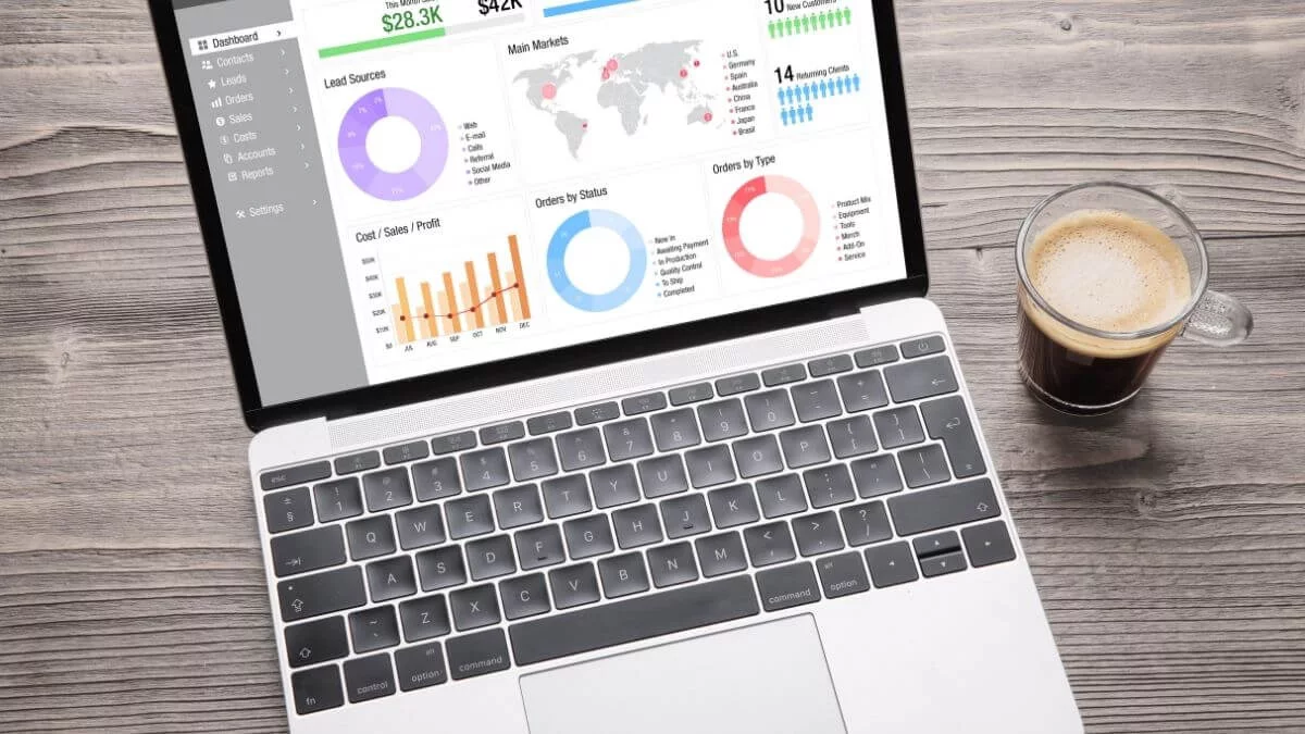 Webinar presenter explaining data to remote attendees on screen during online event