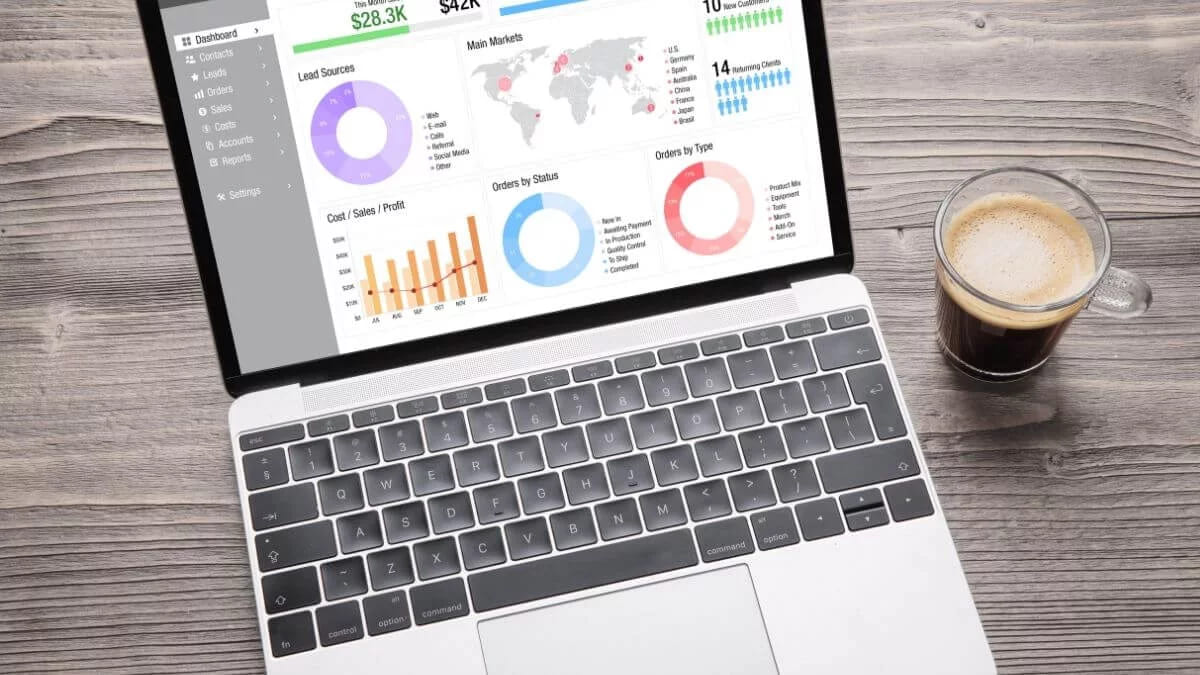 Webinar presenter explaining data to remote attendees on screen during online event