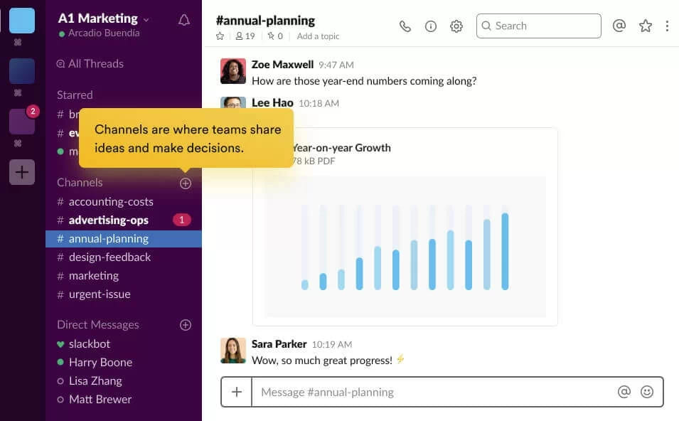 Демонстрація екрану з Slack