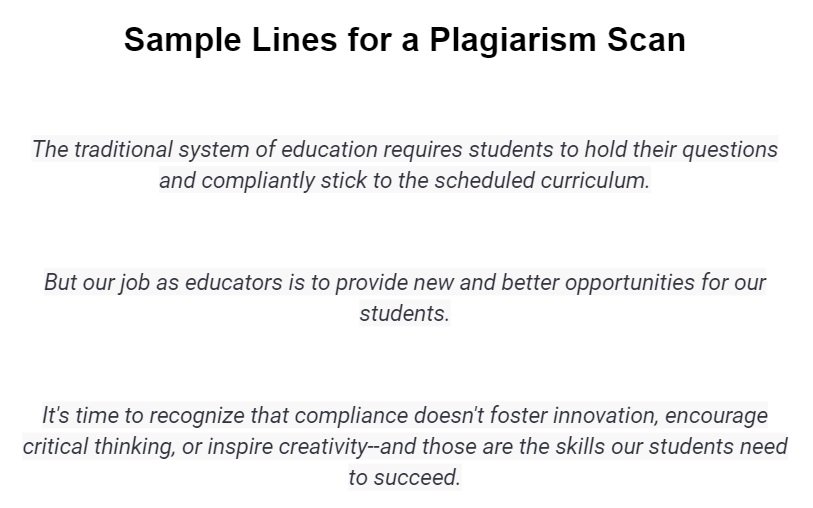 Digital Learning | text for plagiarism checker