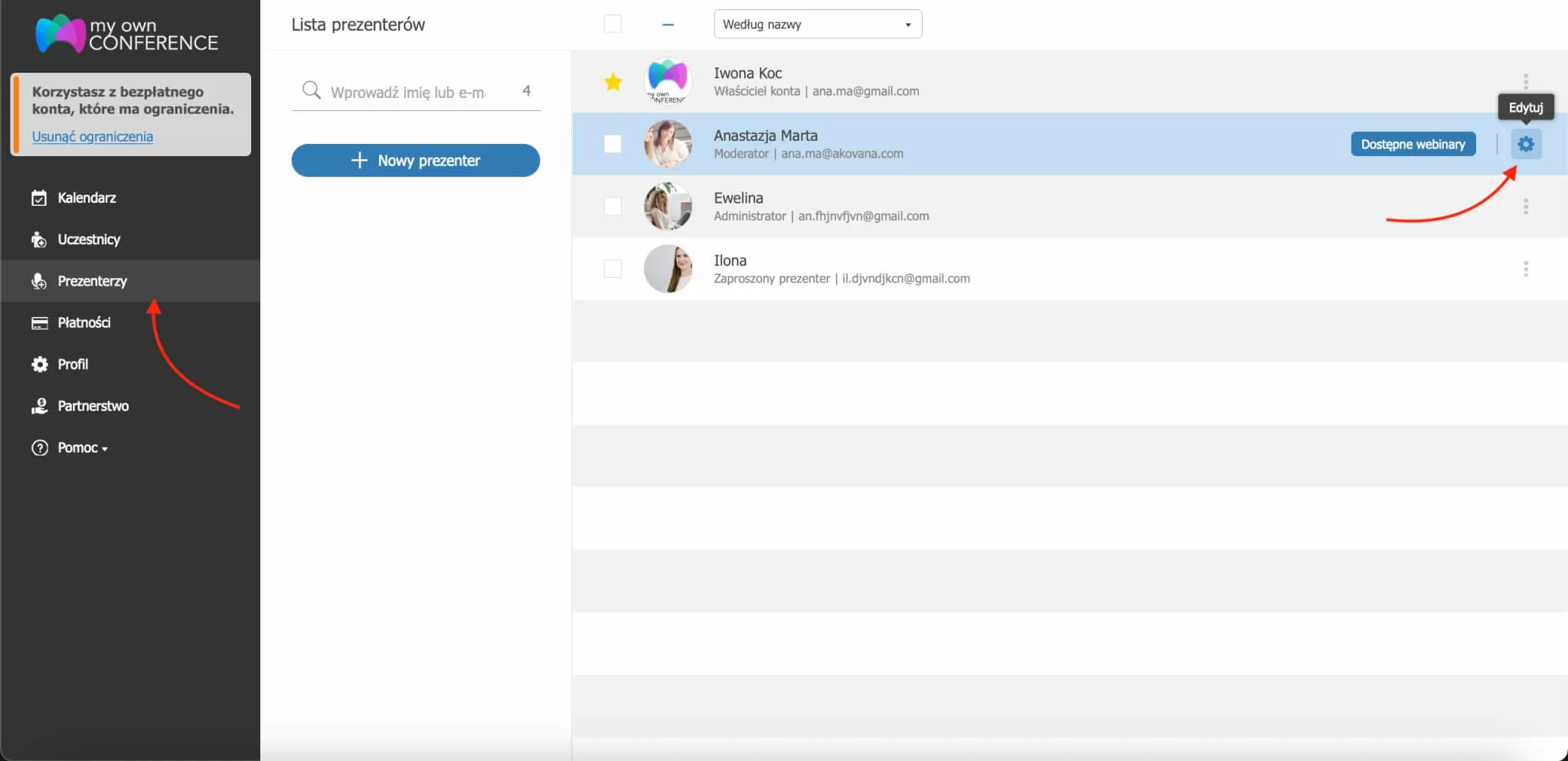 Tworzenie struktury zespołu i przydzielanie obowiązków w czasie webinaru
