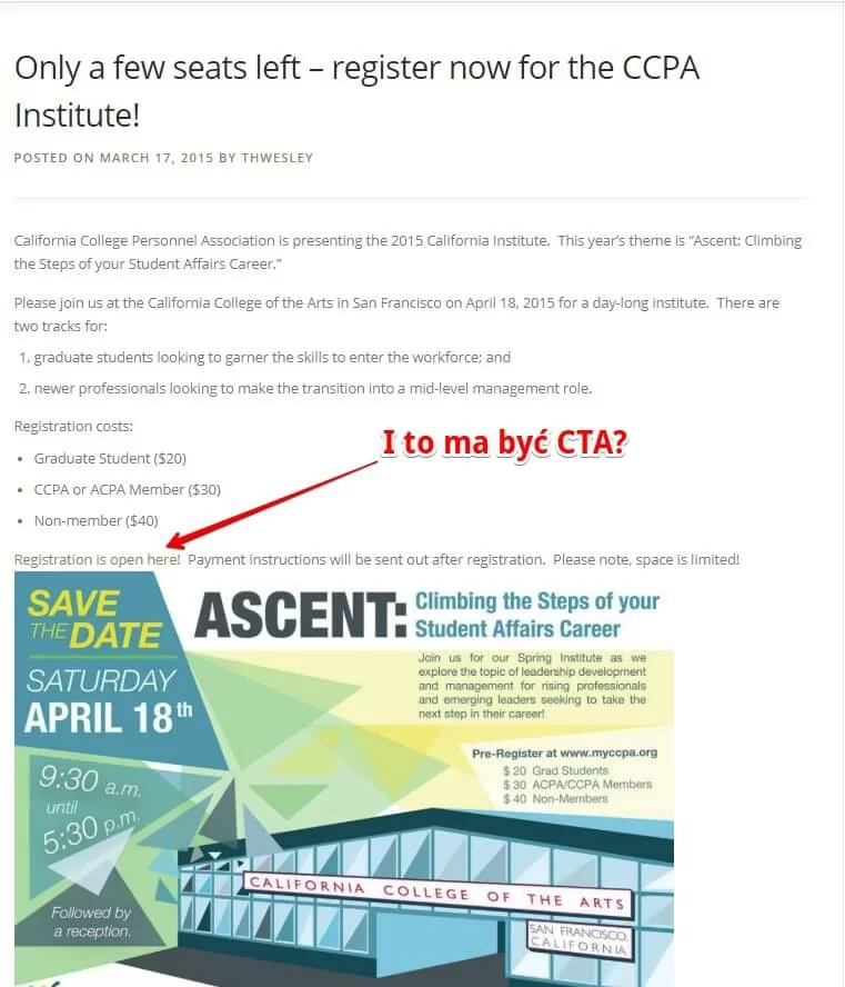 Przykład przycisku zachęcającego do działania w atrakcyjny sposób