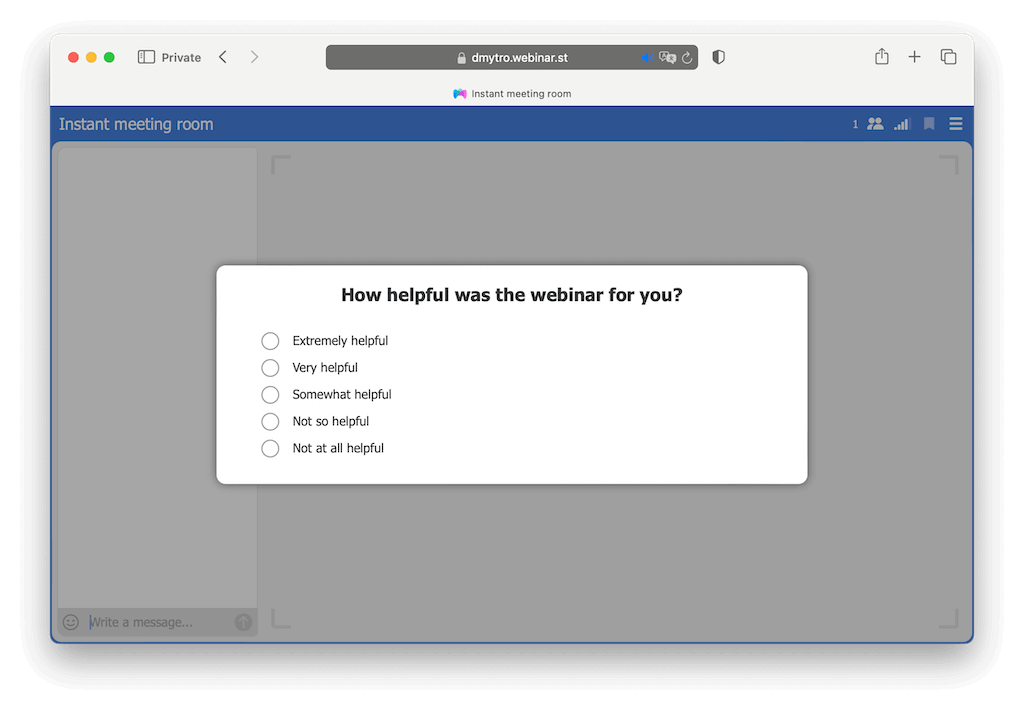 Engage your webinar audience with real-time polls for instant feedback.