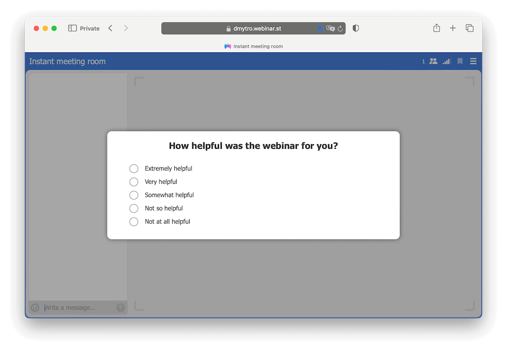 Engage your webinar audience with real-time polls for instant feedback.
