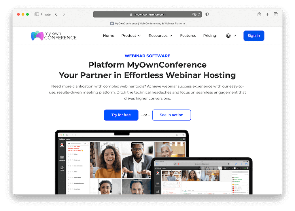 Dedicated secure video and web conferencing infrastructure