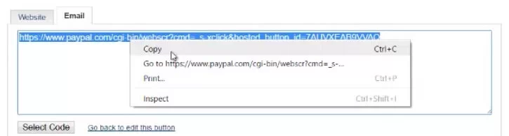 Добавление ссылки из закладки Электронная почта