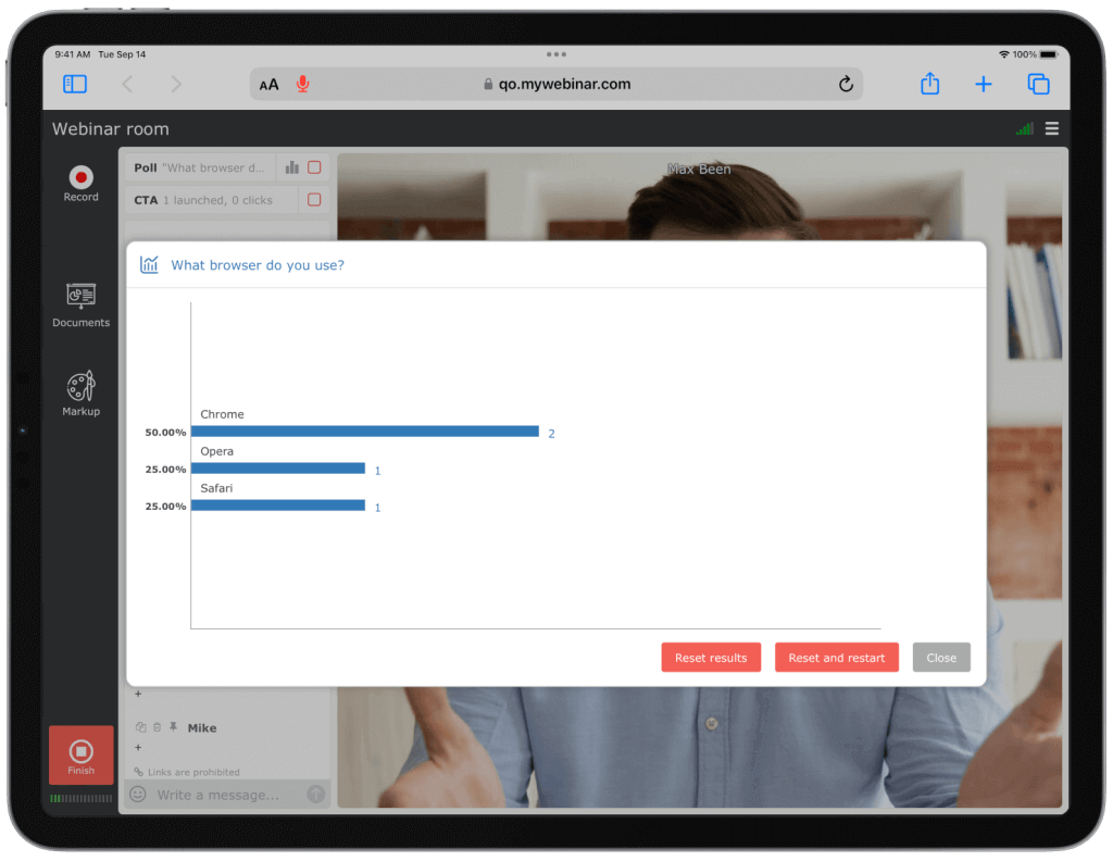 Gathering feedbacks during webinars