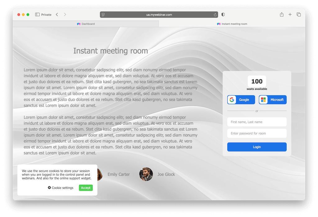 Fortify instant meetings with a password