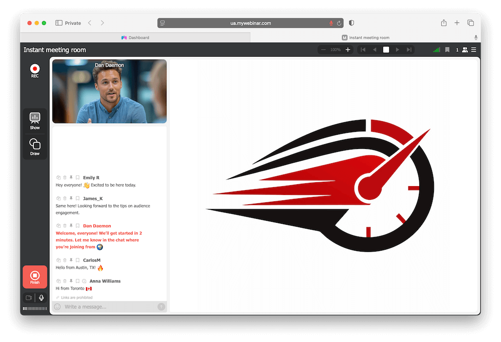 Instantly host meetings with just a click