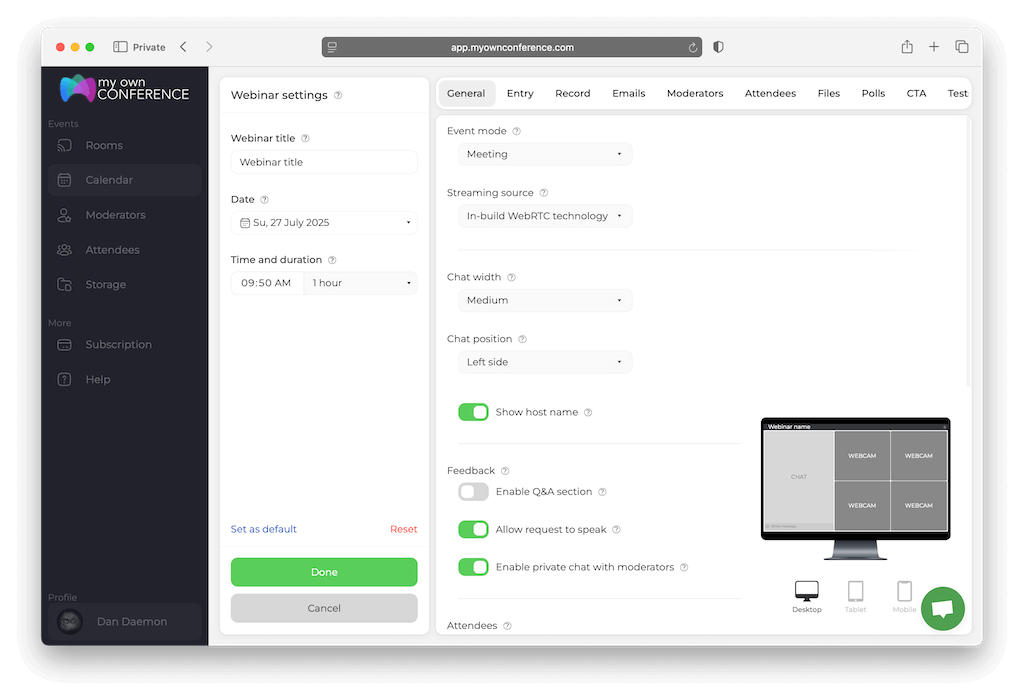 Wide-ranging webinar preferences