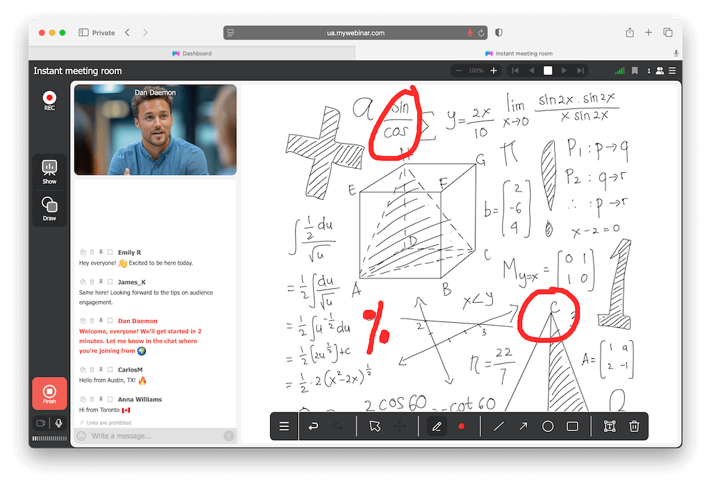 Interactive whiteboard tools