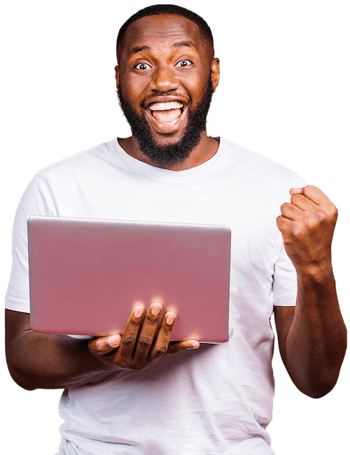 Happy man who found webinar platform MyOwnConference